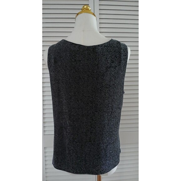 Xscape Women's XL 2 Piece Shimmering Black Jacket & Top Beaded Fringe Office - Picture 10 of 16